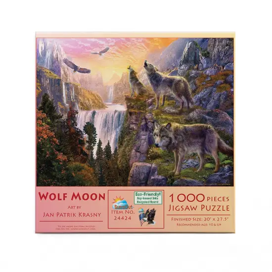 Sunsout Wolf Sun/Wolf Moon 1000 pc Jigsaw Puzzle 24424 {3}