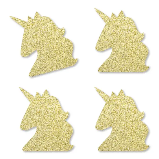 Big Dot of Happiness Gold Glitter Unicorn - No-Mess Real Gold Glitter Cut-Outs - Magical Unicorn Baby Shower or Birthday Party Confetti - Set of 24 {1}