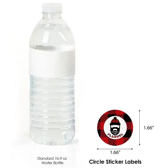 Big Dot of Happiness Lumberjack - Channel the Flannel - Buffalo Plaid Party Circle Sticker Labels - 24 Count {4}