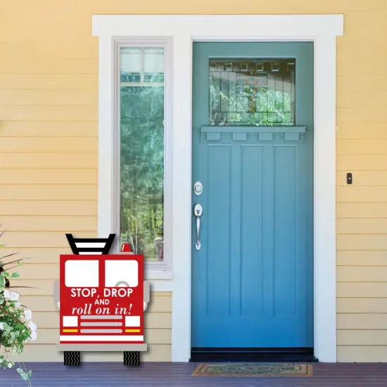Big Dot of Happiness Fired Up Fire Truck - Party Decorations - Firefighter Firetruck Baby Shower or Birthday Party Welcome Yard Sign {6}