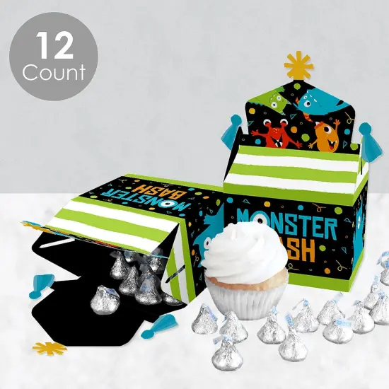 Big Dot of Happiness Monster Bash - Treat Box Party Favors - Little Monster Birthday Party or Baby Shower Goodie Gable Boxes - Set of 12 {4}