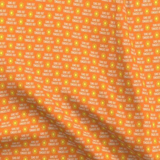Various Fabrics by the Yard or Fat Quarter Suns Out Tongues Out Fun Summer Dog Orange Custom Printed Fabric by Spoonflower {5}