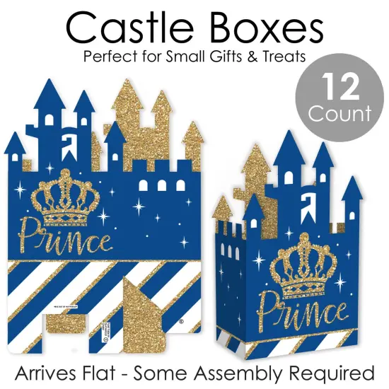 Big Dot of Happiness Royal Prince Charming - Baby Shower or Birthday Party Favor Gift Boxes - Castle Boxes - Set of 12 {7}
