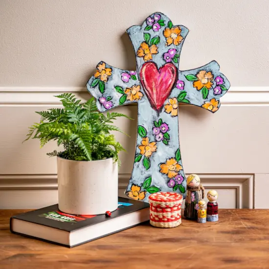 12 in. Unfinished Wooden Scalloped Cross {4}