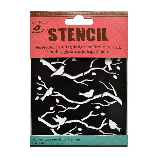 Little Birdie Reusable Stencil 4"X4" {1}