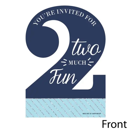 Big Dot of Happiness 2nd Birthday Boy - Too Much Fun - Shaped Fill-in Invitations - Second Birthday Party Invitation Cards with Envelopes - Set of 12 {4}