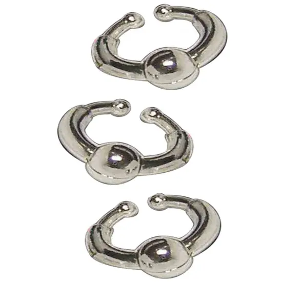 Pack of 3 Fake Silver Clip-on Costume Earring Lip Ring Body Hoop {1}