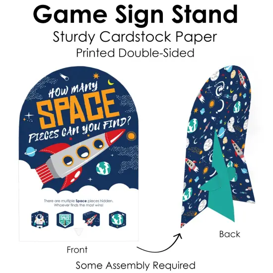 Big Dot of Happiness Blast Off to Outer Space - Rocket Ship Baby Shower or Birthday Party Scavenger Hunt 1 Stand and 48 Game Pieces Hide and Find Game {7}