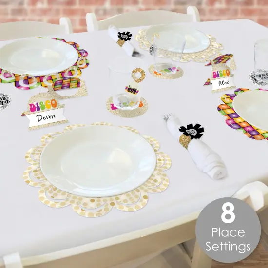 Big Dot of Happiness 70&rsquo;s Disco - 1970s Disco Fever Party Paper Charger and Table Decorations - Chargerific Kit - Place Setting for 8 {3}
