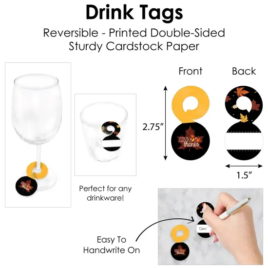 Big Dot of Happiness Give Thanks - Thanksgiving Party Paper Charger and Table Decorations - Chargerific Kit - Place Setting for 8 {7}