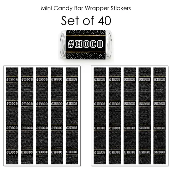 Big Dot of Happiness Hoco Dance - Mini Candy Bar Wrapper Stickers - Homecoming Small Favors - 40 Count {4}
