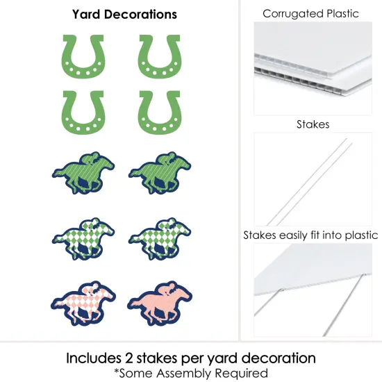 Big Dot of Happiness Kentucky Horse Derby - Horse and Horseshoe Lawn Decorations - Outdoor Horse Race Party Yard Decorations - 10 Piece {7}