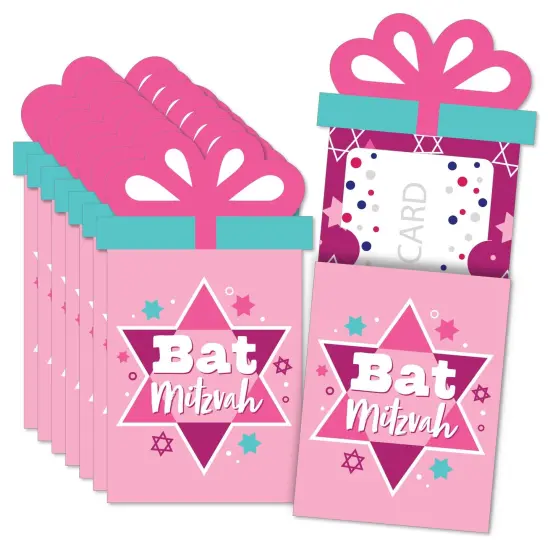 Big Dot of Happiness Pink Bat Mitzvah - Girl Party Money and Gift Card Sleeves - Nifty Gifty Card Holders - Set of 8 {1}