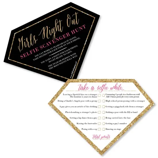 Big Dot of Happiness Selfie Scavenger Hunt - Girls Night Out - Party Game - Set of 12 {1}