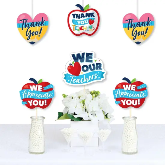 Big Dot of Happiness Thank You Teachers - Apple and Pencil Decorations DIY Teacher Appreciation Essentials - Set of 20 {1}