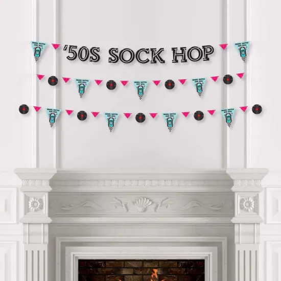 Big Dot of Happiness 50's Sock Hop - 1950s Rock N Roll Party Letter Banner Decoration - 36 Banner Cutouts and 50s Sock Hop Banner Letters {4}