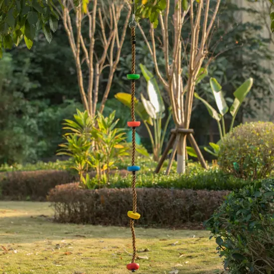 Colorful Climbing Rope with Platforms Foot Holder For Kids Indoor Outdoor Backyard {3}