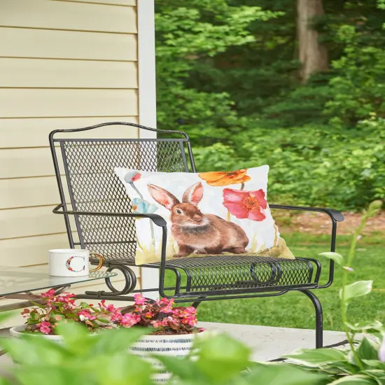 Sitting Bunny Easter Spring Themed Indoor/Outdoor Accent Throw Pillow, 18" x 18" {6}