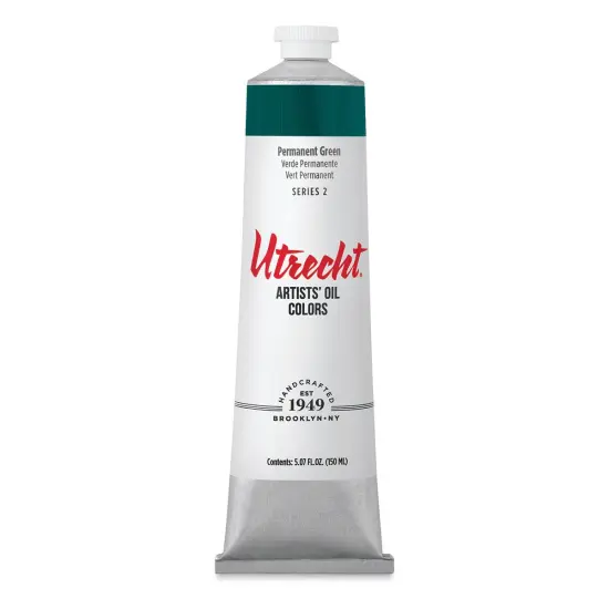 Utrecht Artists' Oil Paint - Permanent Green, 150 ml tube {2}