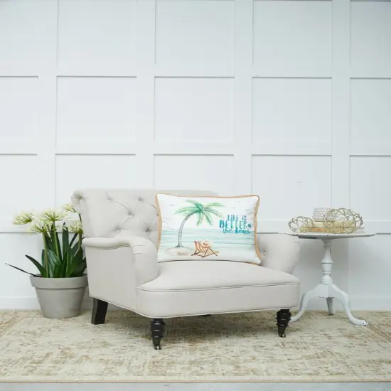 Life Is Better At The Beach Embroidered Throw Pillow, 18" x 18" {4}