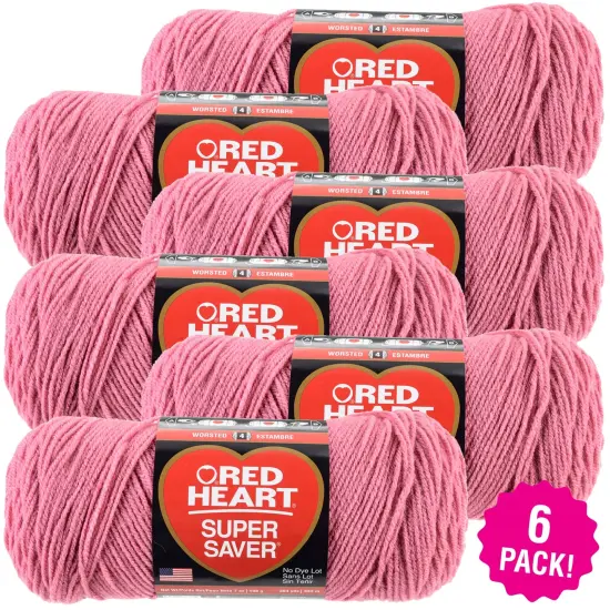 Multipack of 6 - Red Heart Super Saver Yarn-Light Raspberry {1}
