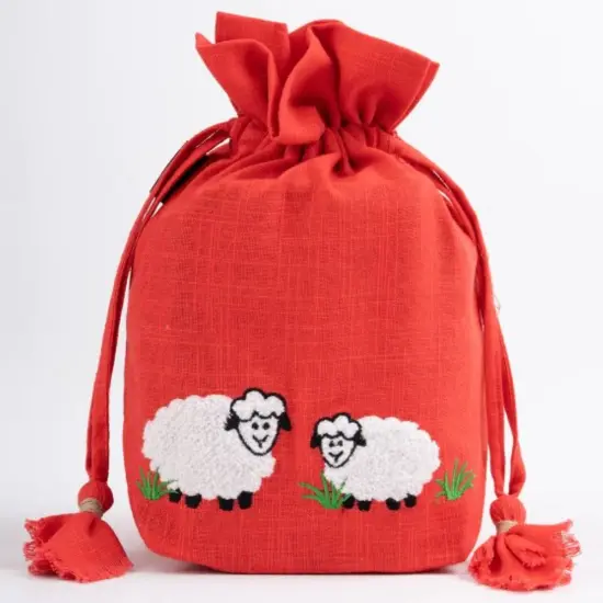 Lantern Moon Meadow Bag, White Sheep/Red Back Multicolor {1}
