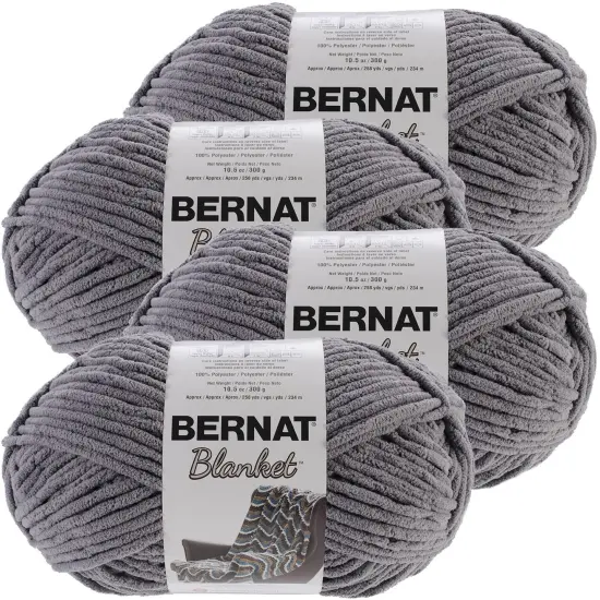 Multipack of 4 - Bernat Blanket Big Ball Yarn-Dark Grey {1}