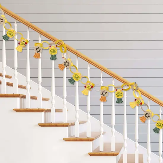 Big Dot of Happiness Sukkot - 90 Chain Links and 30 Paper Tassels Decoration Kit - Sukkah Paper Chains Garland - 21 feet {3}