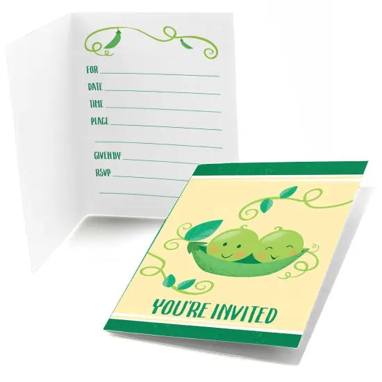 Big Dot of Happiness Double the Fun - Twins Two Peas in a Pod - Fill-in Baby Shower or First Birthday Party Invitations (8 Count) {1}