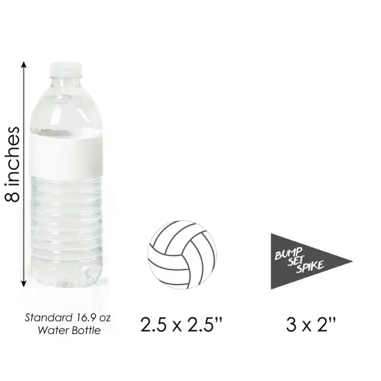 Big Dot of Happiness Bump, Set, Spike - Volleyball DIY Shaped Baby Shower or Birthday Party Paper Cut-Outs - 24 Count {6}