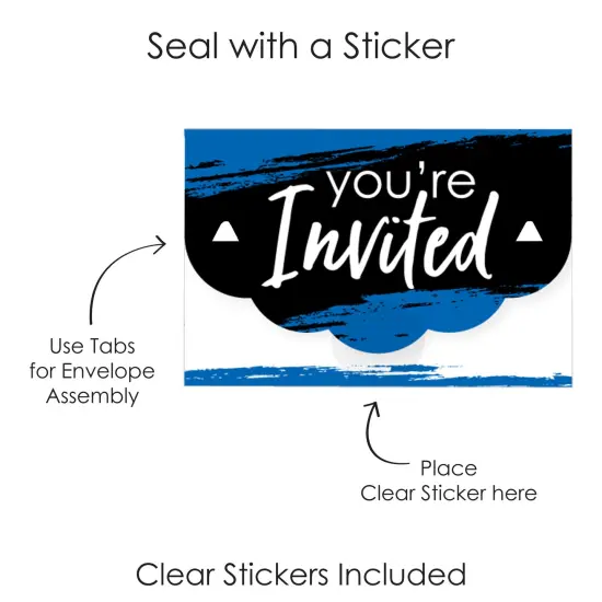 Big Dot of Happiness Blue Grad - Best is Yet to Come - Fill-In Cards - Royal Blue Graduation Party Fold and Send Invitations - Set of 8 {7}