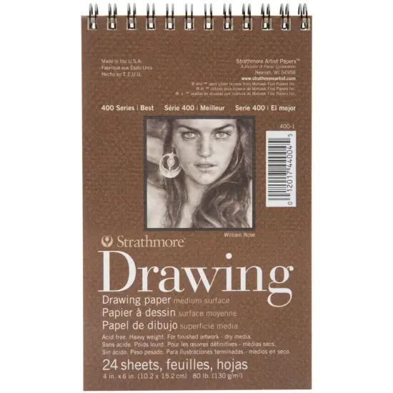 Strathmore Medium Drawing Spiral Paper Pad 4"X6"-24 Sheets {1}