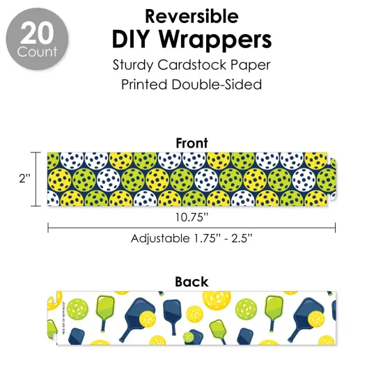 Big Dot of Happiness Let&rsquo;s Rally - Pickleball - Birthday or Retirement Party Favors and Cupcake Kit - Fabulous Favor Party Pack - 100 Pieces {4}