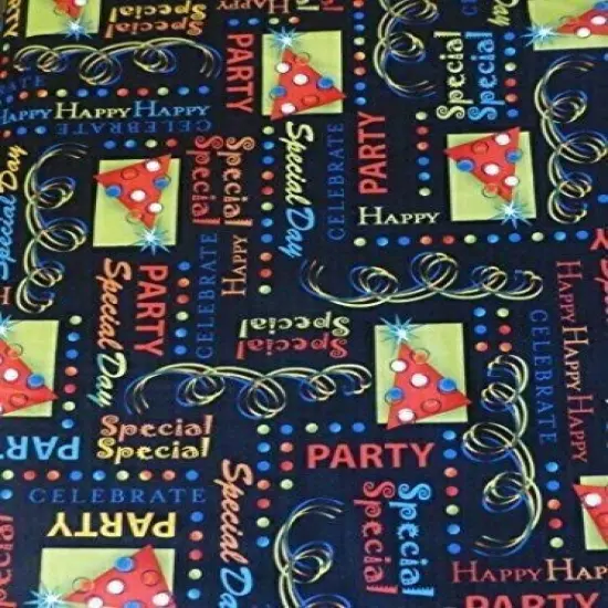 Party On Celebration Words Cotton Fabric by Quilting Treasures {2}