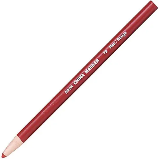 Dixon Industrial Phano Peel-Off China Marker Pencils, Red {2}