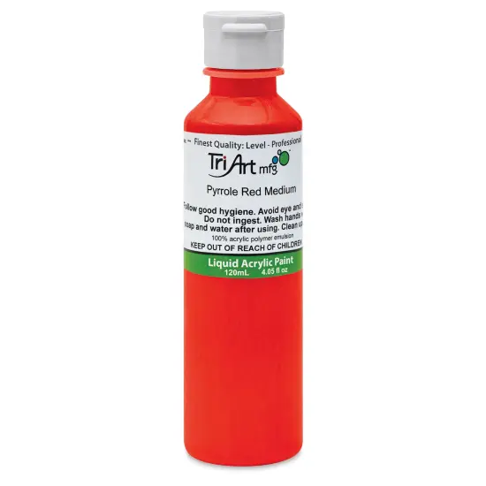 Tri-Art Liquid Artist Acrylics - Pyrrole Red Medium, 120 ml bottle {1}