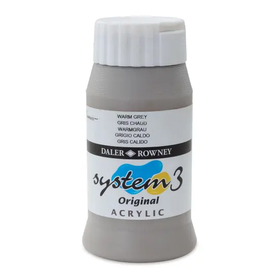 Daler-Rowney System3 Acrylic - Warm Grey, 500 ml bottle {1}