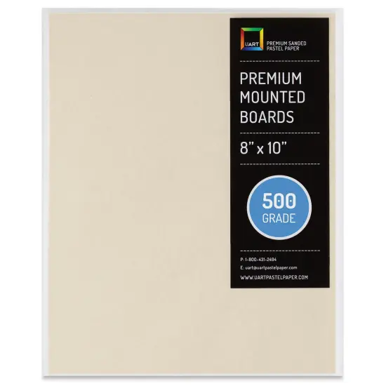 UArt Premium Sanded Pastel Paper Board - 8" x 10", Neutral, 500 Grit {1}