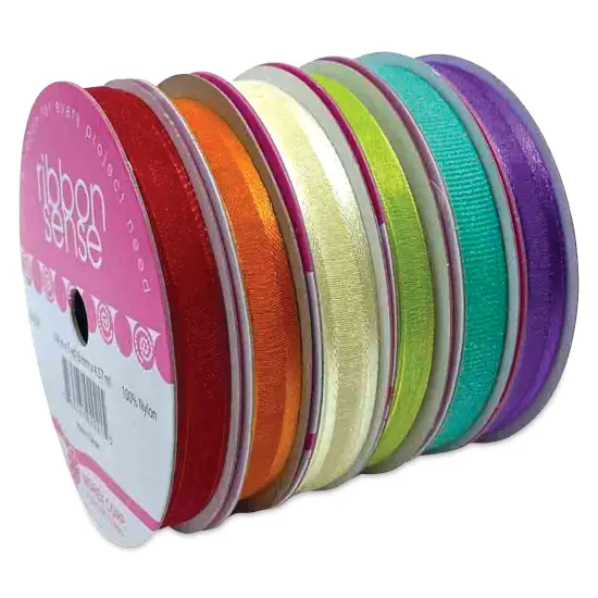 Morex Ribbon Assortments - Rainbow, Set of 6 Rolls, 45 yds {1}
