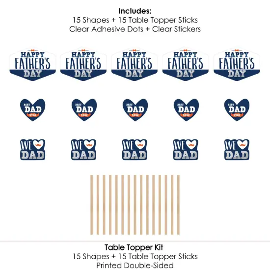 Big Dot of Happiness Happy Father's Day - We Love Dad Party Centerpiece Sticks - Table Toppers - Set of 15 {7}