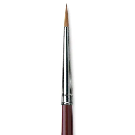 Da Vinci Kolinsky Red Oil Sable Brush - Round, Long Handle, Size 4 {1}