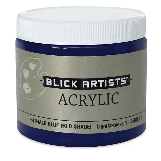 Blick Artists' Acrylic - Phthalo Blue (Red Shade), 16 oz jar {2}