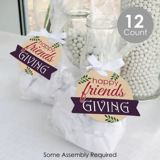 Big Dot of Happiness Friends Thanksgiving Feast - Friendsgiving Clear Goodie Favor Bags - Treat Bags With Tags - Set of 12 {3}