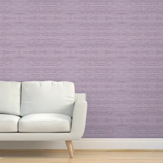 Peel & Stick Wallpaper 2FT Wide Soft Lavender Lilac Violet Grasscloth Look Faux Texture Custom Removable Wallpaper by Spoonflower {5}
