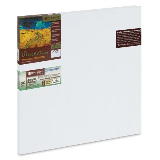 Masterpiece Vincent Pro Sausalito Cotton Canvas - 18" x 18", Acrylic Primed {1}