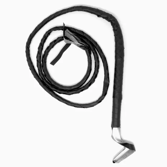 Faux Leather Black Whip - 6.5' Woven Costume Accessories Whips - 1 Piece {1}