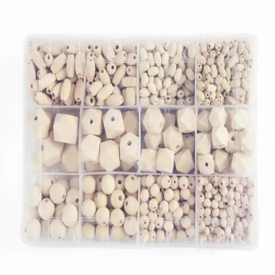 CousinDIY Unfinished Wood Beads 961/Pkg-Assorted {1}