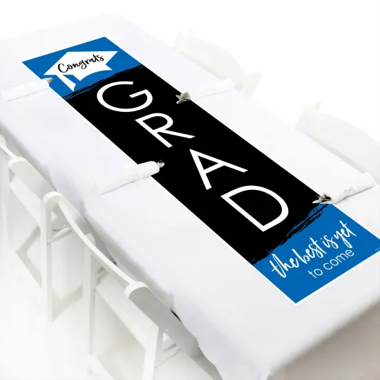 Big Dot of Happiness Blue Graduation Party Door Decoration - Vertical Banner {6}