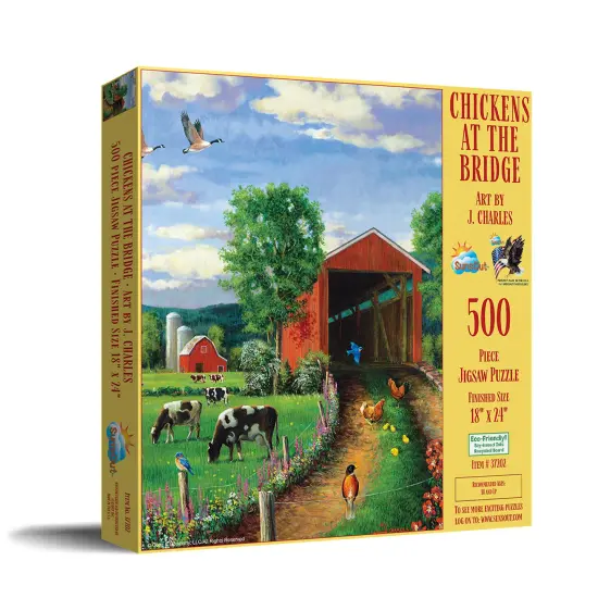 Sunsout Chickens At the Bridge 500 pc Jigsaw Puzzle 37202 {3}