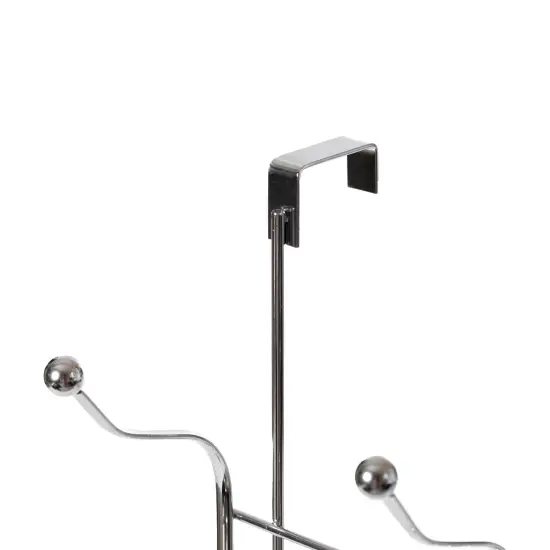 Chrome 6 Hook Hanger Organizer, Hang Over The Door Kitchen Vanity Towel Hook, Entryway Coat Rack {5}